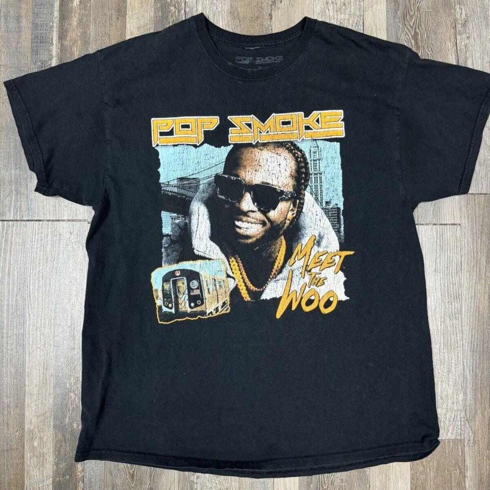 RARE Pop Smoke‎ Official Merch Meet The Woo Album Rap Shirt Size XL Vintage